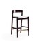 Manhattan Comfort Klismos Counter Stool in Ivory and Dark Walnut (Set of 3) 3-CS007-IV - alternate 3
